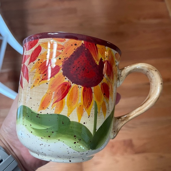 2 Pfaltzgraff Evening Sun Mug Orange Gold Sunflower Speckled Glaze Coffee Mug - Picture 4 of 9